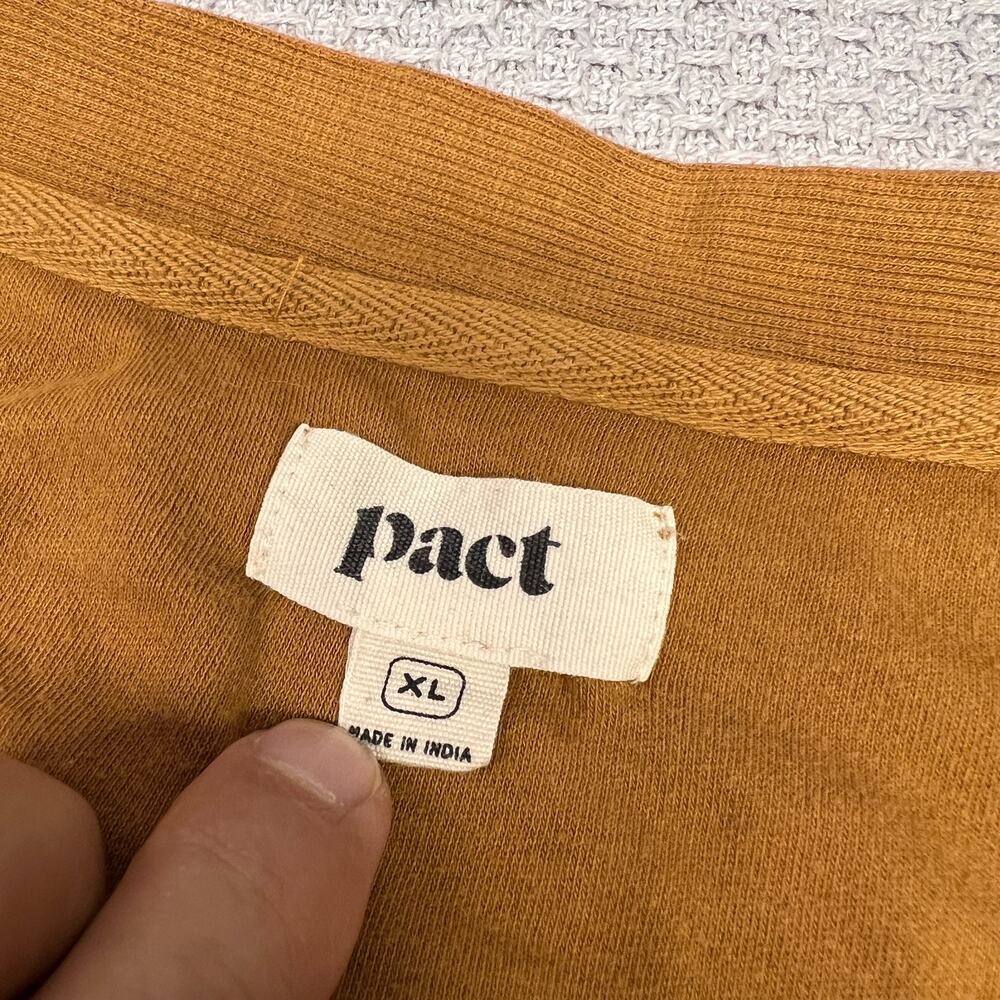 Pact Women's Henley Sweatshirt in Mustard Brown - Picture 4 of 7